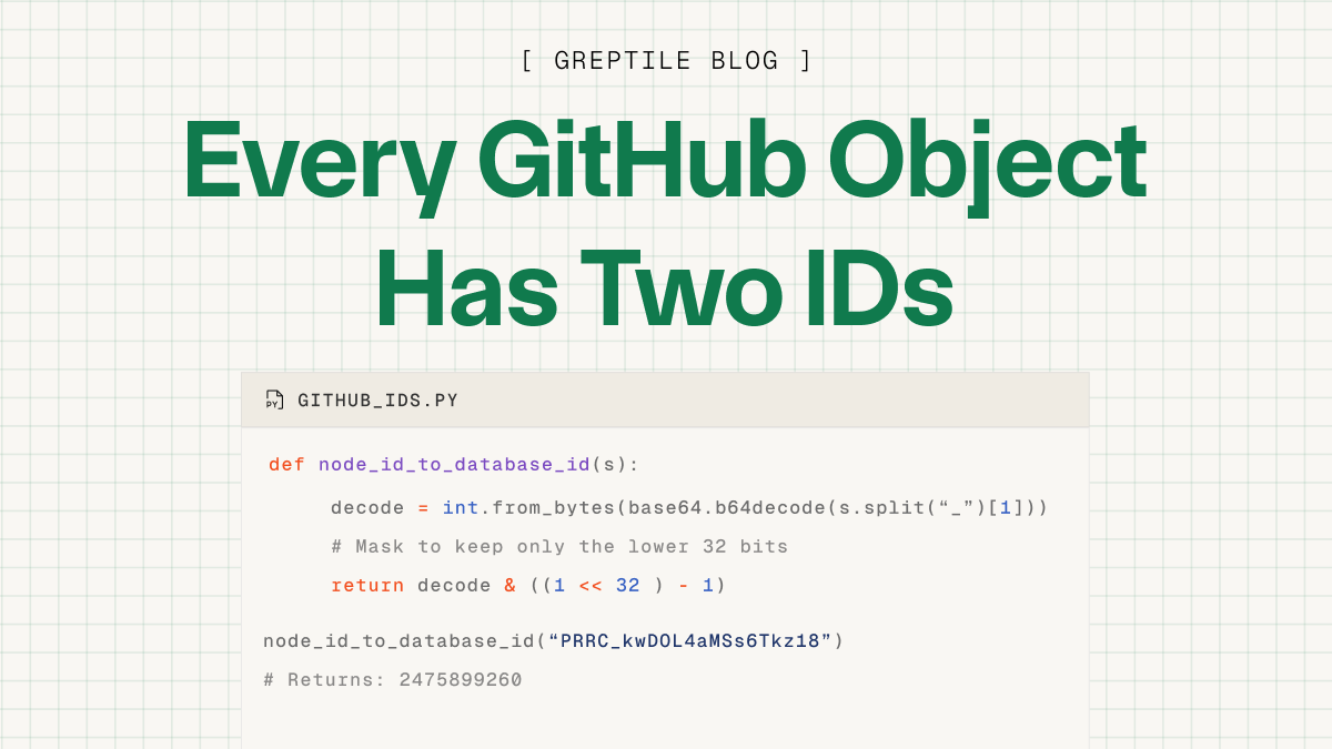 GitHub has two ID systems running side by side. We stumbled onto this ...