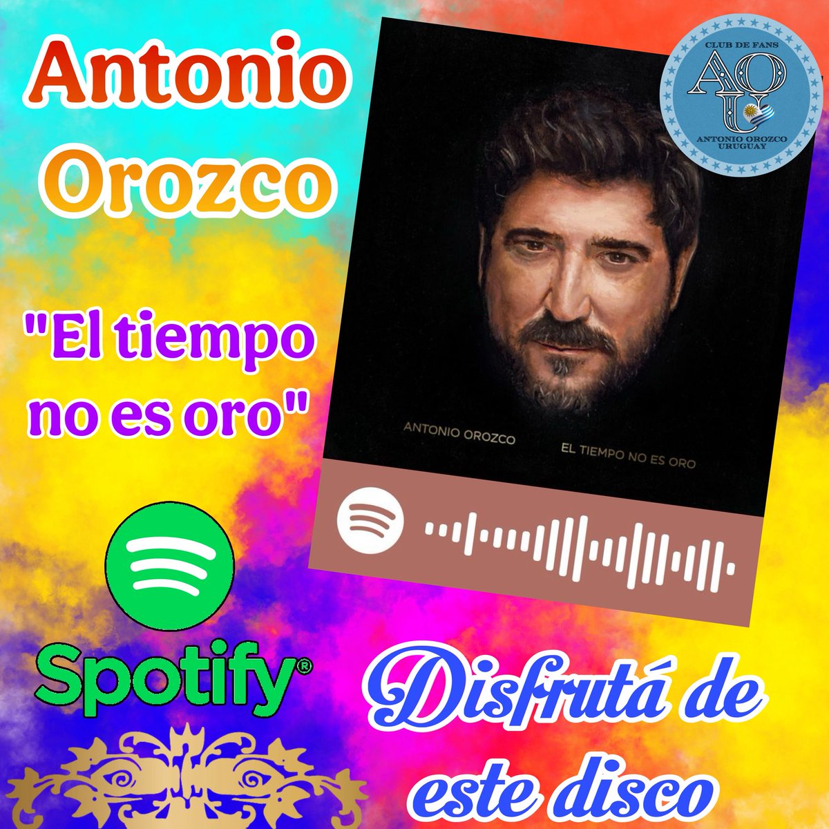 Disfrutá de <a href="/antoniorozco/">Antonio Orozco</a> por #spotify

#eltiemponoesoro

<a href="/UMUruguay/">Universal Music Uruguay</a>  <a href="/UMArgentina/">Universal Music Argentina</a> <a href="/UniversalSpain/">UniversalMusicSpain</a> <a href="/ClippersMusic/">Clipper's Music</a>

#Orozco #antoniorozco