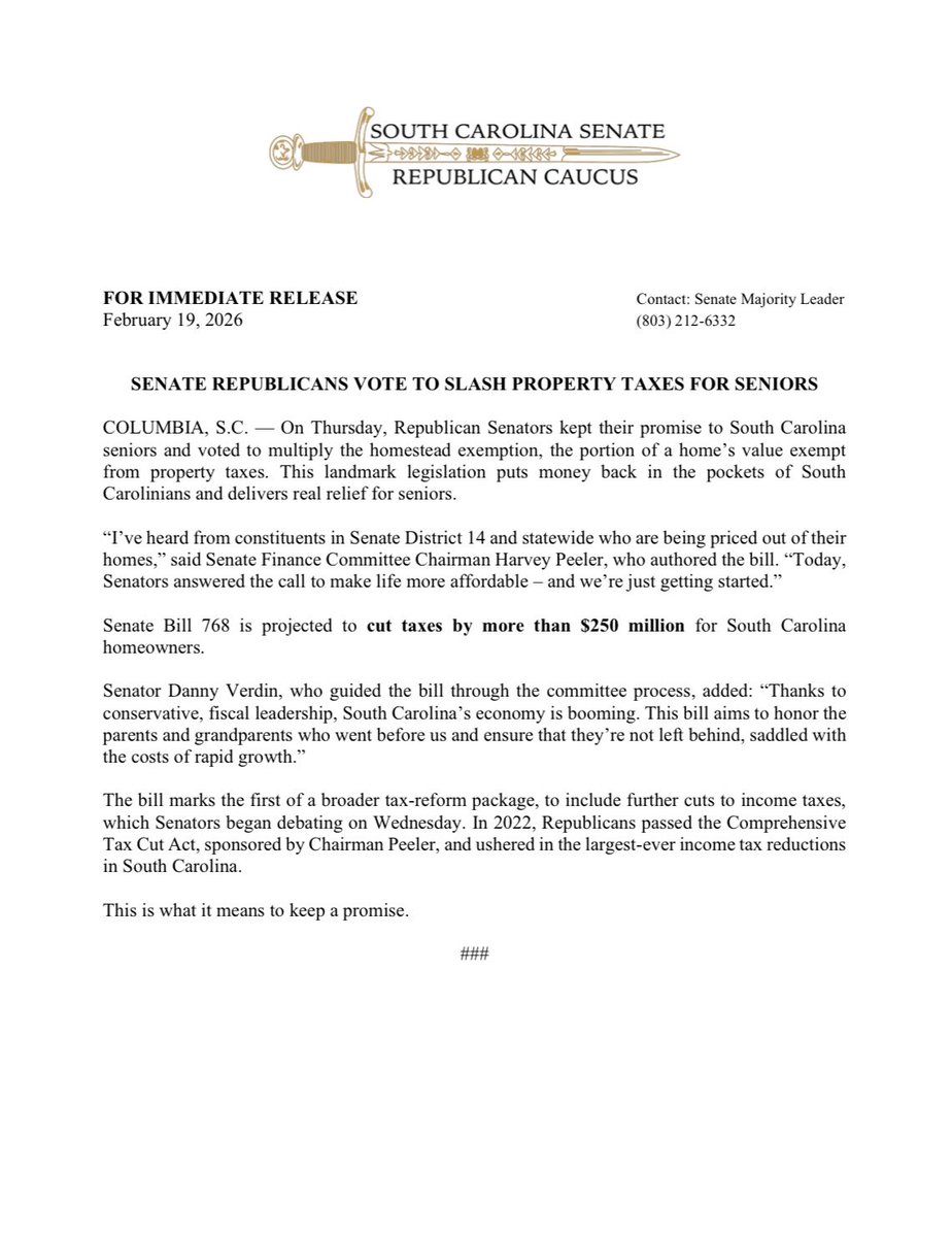 SC Senate Republicans tweet media