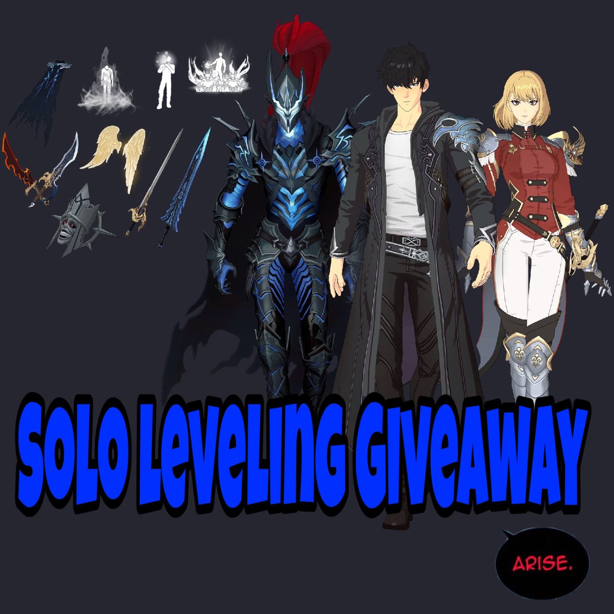 Solo Leveling Giveaway ARISE!!!!

2x winners

Rules:

Follow <a href="/ssnipezo_/">Snipezo</a> 
💚Like
🔄Repost 
Tag a Friend 
Let me know what you want!

Ends in 34 hours 

Good luck everyone

#Fortnite