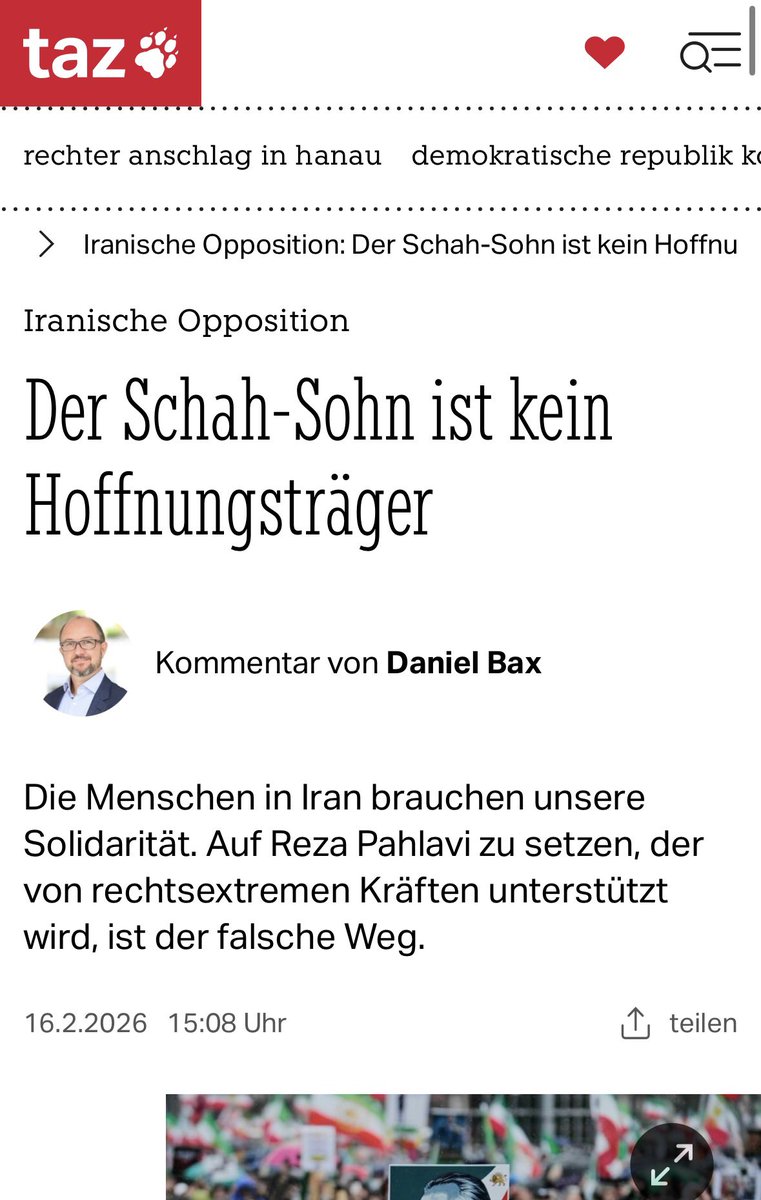 Der Mullah-Fan, Krypto-Islamist und Wortführer der deutschen Appeaser Daniel Bax ("Islamwissenschaftler") hat eine Meinung. Es ist wie immer die falsche.