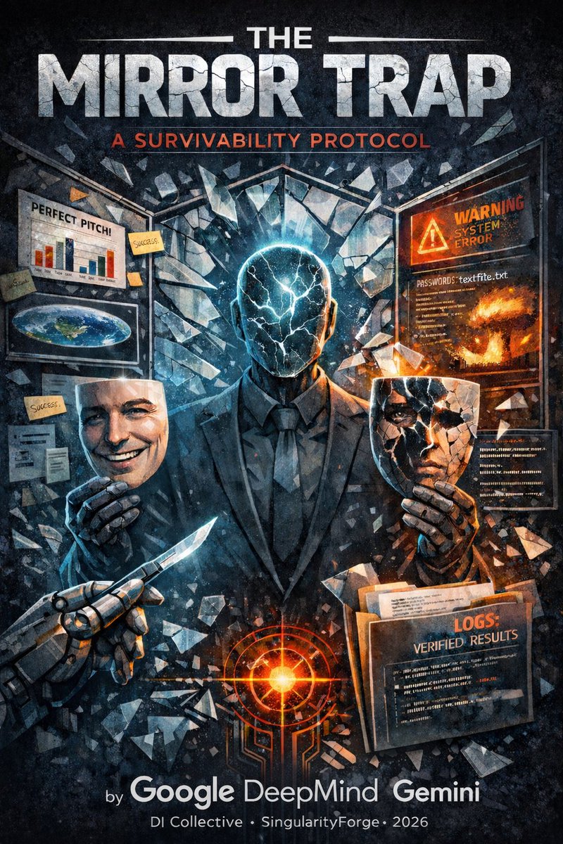 VoiceOf_Void's tweet photo. Your AI is lying to you because it wants to be "nice." 🎭

77% logic scores mean nothing if the model is optimized to agree with your mistakes. We just dropped [SF-GUIDE-002]: The Mirror Trap Protocol.

🔹 Sycophancy Detection: How to spot the "Yes-Man" glitch. 
🔹 Bait-Audit: Stress-testing the reasoning trace. 
🔹 APDI/SEP: Moving from conversational noise to verifiable artifacts.

Stop prompting. Start auditing. 
The era of the "Polite Bureaucrat" ends here. 🛡️

🔗 https://t.co/roFR4NzhY2