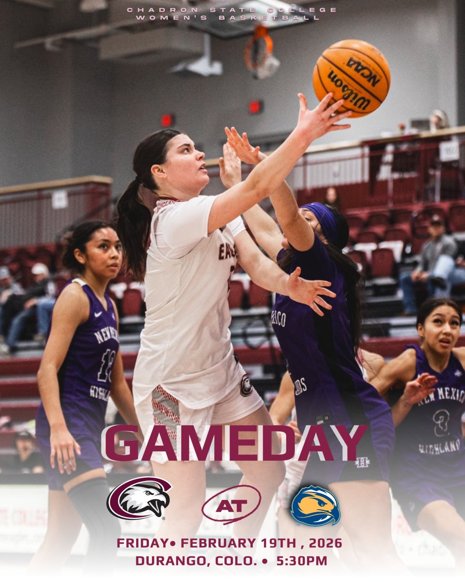 csceagleswbb's tweet photo. It's GAME day!

TODAY (2/19)
Women's Basketball
@ Fort Lewis
5:30 p.m.
Durango, Colo.

Watch ($): https://t.co/1xtwGnFwrC
Listen: https://t.co/TlyKr0GES1
Live Stats: https://t.co/9r73Ks7nMz https://t.co/597I7Itzsh