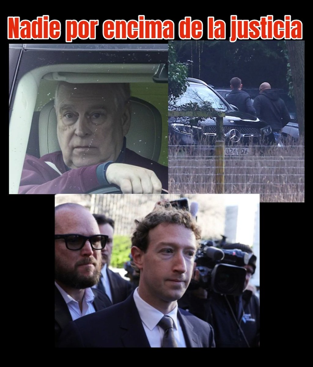 Hoy muchos Políticos,  Poderosos empresarios y artistas están preocupados, porque la justicia tarda , pero llega, 2 que se sienten intocables a tribunales , Príncipe Andrés por caso #JefreyEpstein y Mark Zuckerberg por envenenar mentes jóvenes con sus redes 
#Justicia