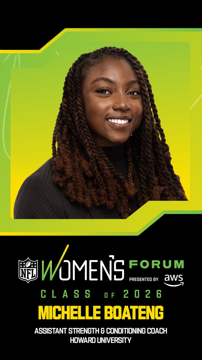 michellejoellB's tweet photo. I am honored to be selected to participate in the 2026 NFL Women’s Forum next week presented by AWS at the NFL Combine in Indianapolis!

Grateful to be apart of a program that reflects a decade of forward progress! Thank you @NFL! 
#NFLWomensForum #ForwardProgress https://t.co/oWNVpPtQyw