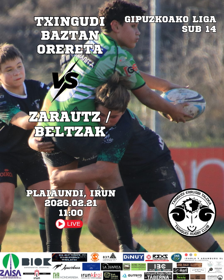 txingudirugby's tweet image. Zatoz gure taldeei animatzera!
¡Ven a animar a nuestros equipos!
#rugby #txingudi #irun #errugbia #plaiaundi #txingudirugby #txingudirugbyclub #hondarribia