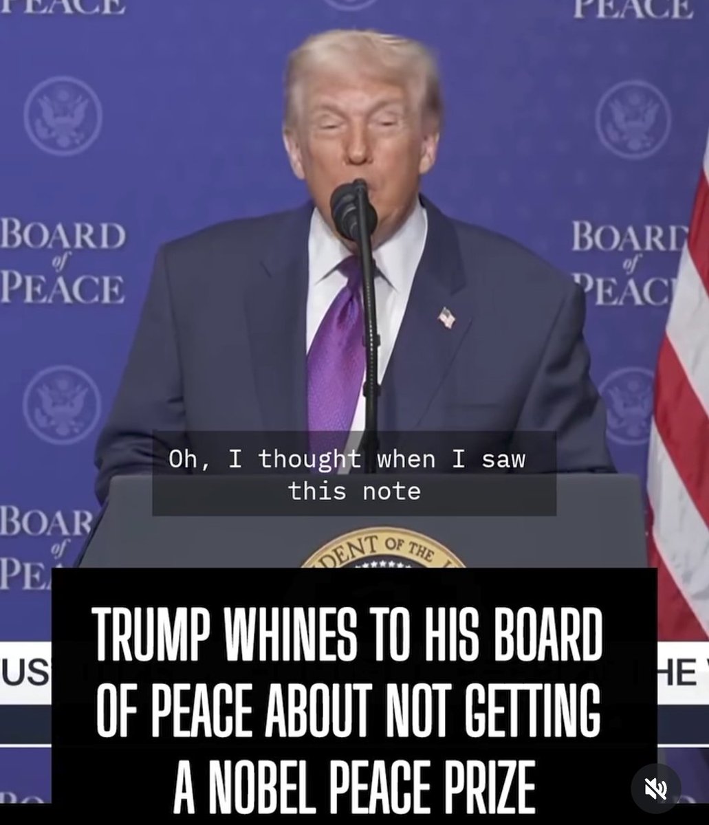 I HAVE A MESSAGE TO DONALD TRUMP FROM ME HERE IN NORWAY, STOP COMPLAINING ABOUT THE NOBEL PEACE PRIZE YOU DEMENTED UNHINGED ASSHOLE 🤬😤 STOPPING IMAGINARY WARS DOES NOT QUALIFY YOU FOR THE NOBEL PEACE PRIZE YOU FUCKING LUNATIC 😤🤬