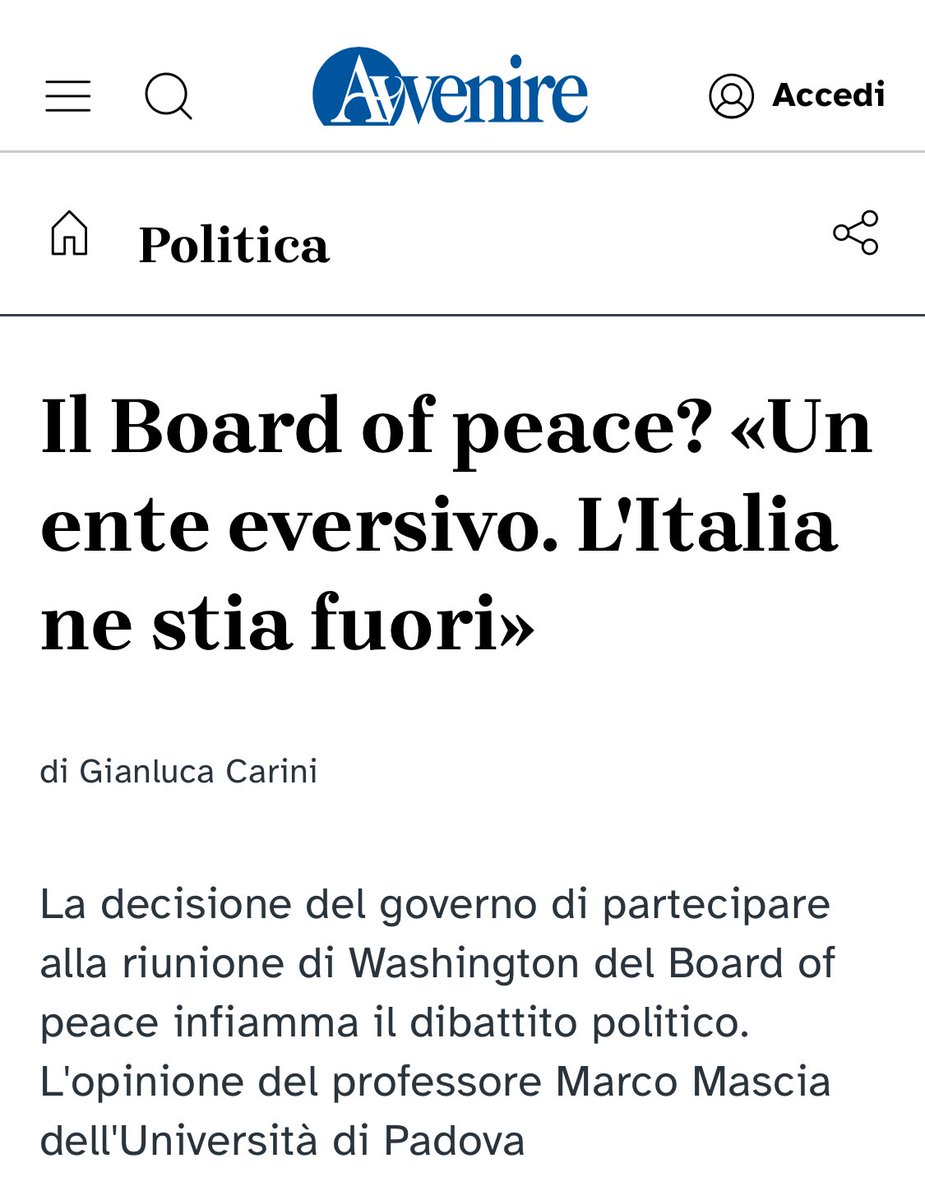 Il prof Marco Mascia su <a href="/Avvenire_Nei/">𝐀𝐯𝐯𝐞𝐧𝐢𝐫𝐞</a> avvenire.it/politica/il-bo… #boardofpeace #onu