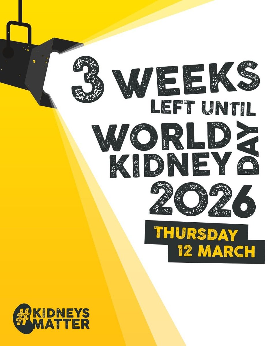 NKF_UK's tweet photo. It's nearly time for #WorldKidneyDay 2026! 💛

Keep your eyes peeled for our posts and find out how you can get involved.  #KidneysMatter https://t.co/fzMtWG47bo