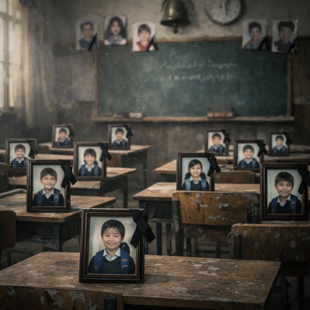 زنگ مدرسه دوباره می‌خورد،
اما صندلی‌ها دیگر صاحبی ندارند.
هیچ پدر و مادری نباید به‌جای شنیدن خبر قبولی، خبر رفتن فرزندشان را بشنوند.
#نیمکتهای_خالی
#کلاسهای_بی_معلم
#IranMassacre