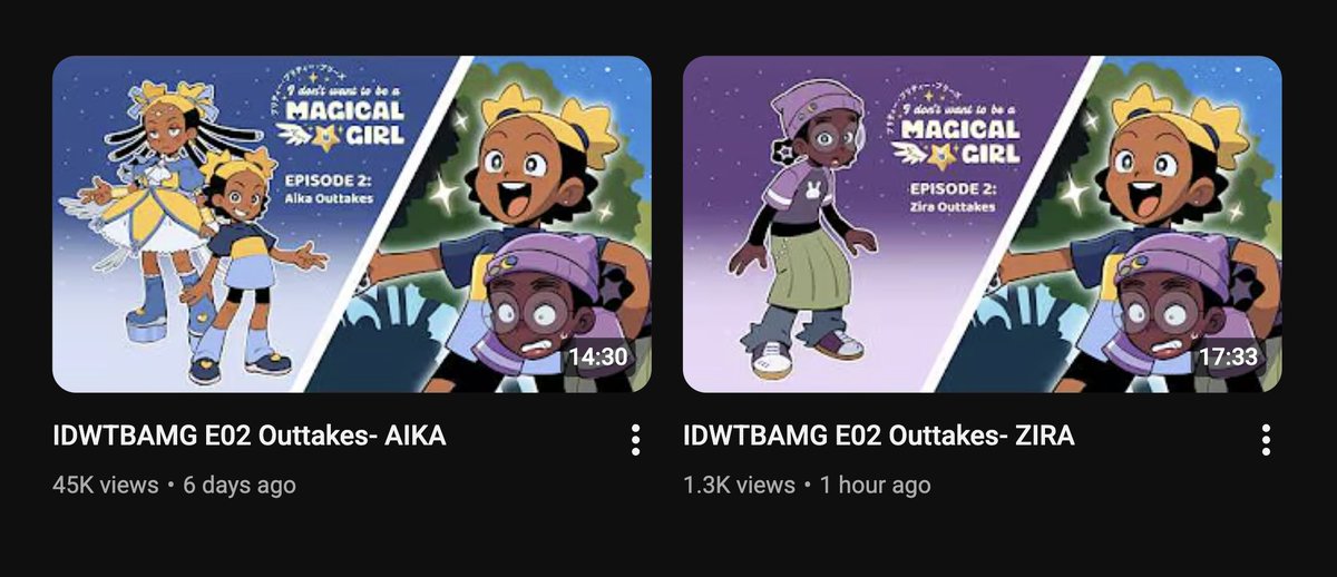 Aika and Zira outtakes are up on my youtube!! The rest of the characters are to come~