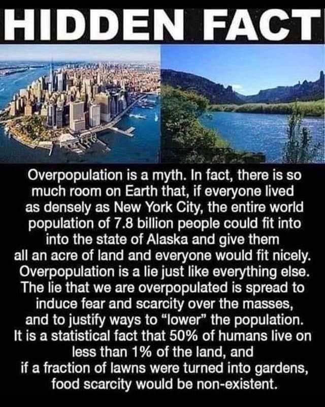 AntonioTweets2's tweet image. One of the big lies they sold us is that we have an over population problem.