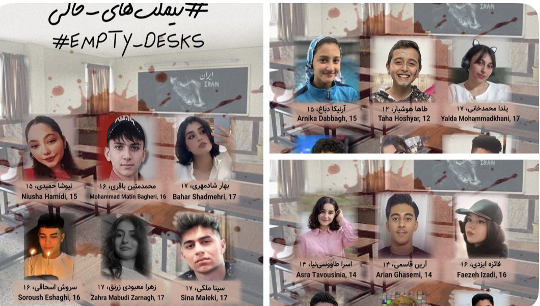 زنگ که می‌خورد،
کلاس پر از صدا می‌شد…
حالا فقط سکوت است و نیمکت‌هایی که هرگز دوباره پر نمی‌شوند.
هیچ آرزویی نباید با یک قاب عکس و روبان مشکی تمام شود.
مدرسه جای رویاست، نه یادبود.
#نیمکت‌های_خالی
#کلاس‌های_بی‌معلم
#IranMassacre