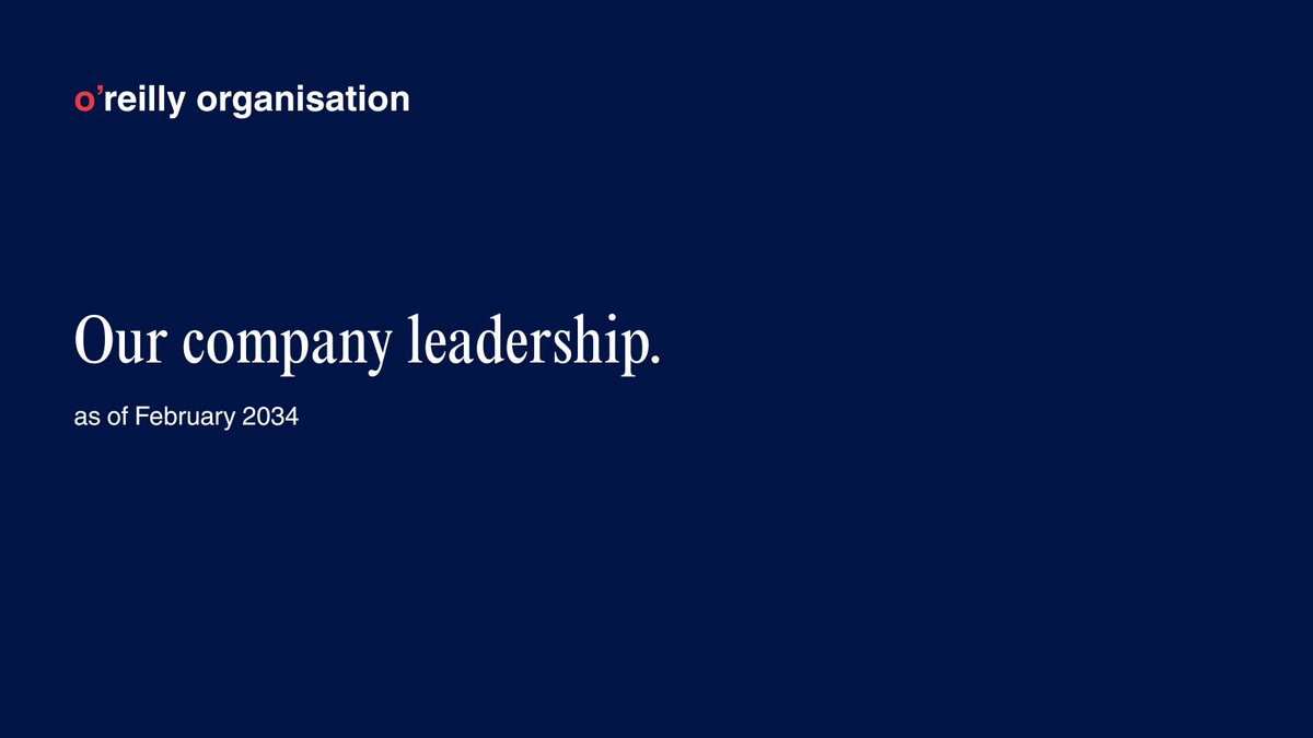 O'Reilly Organisation SLGU tweet media