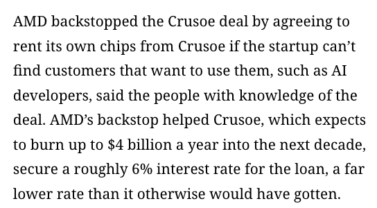 folks we're doing vendor financing, quite frankly, we're doing some of the greatest vendor financing we've ever seen, the chips are so good that we're having to loan the chips to the customer and also pay to rent them back, it's simply tremendous - can you believe it?