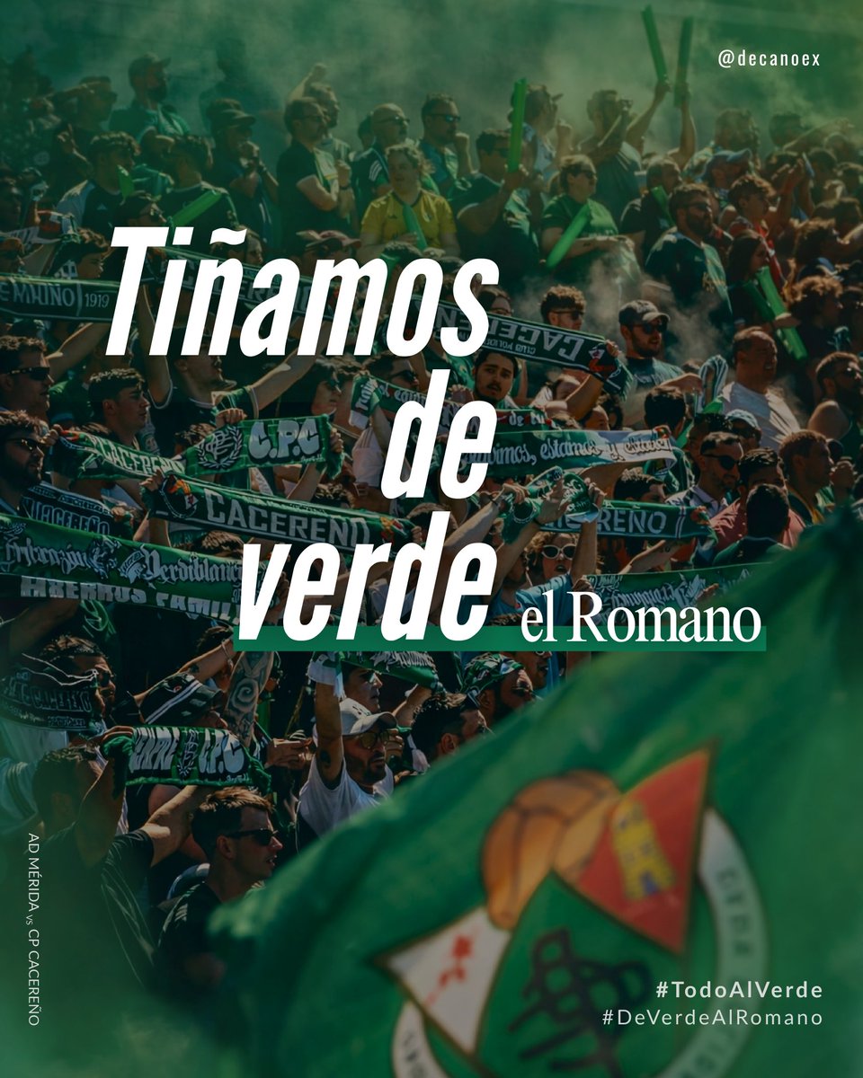 Que lo sientan desde el césped.
Que lo escuchen en cada jugada.

Una marea verde va a inundar el Romano. 💚

Saca tu camiseta. Saca tu bufanda. Saca tu bandera.

#TodoAlVerde #DeVerdeAlRomano