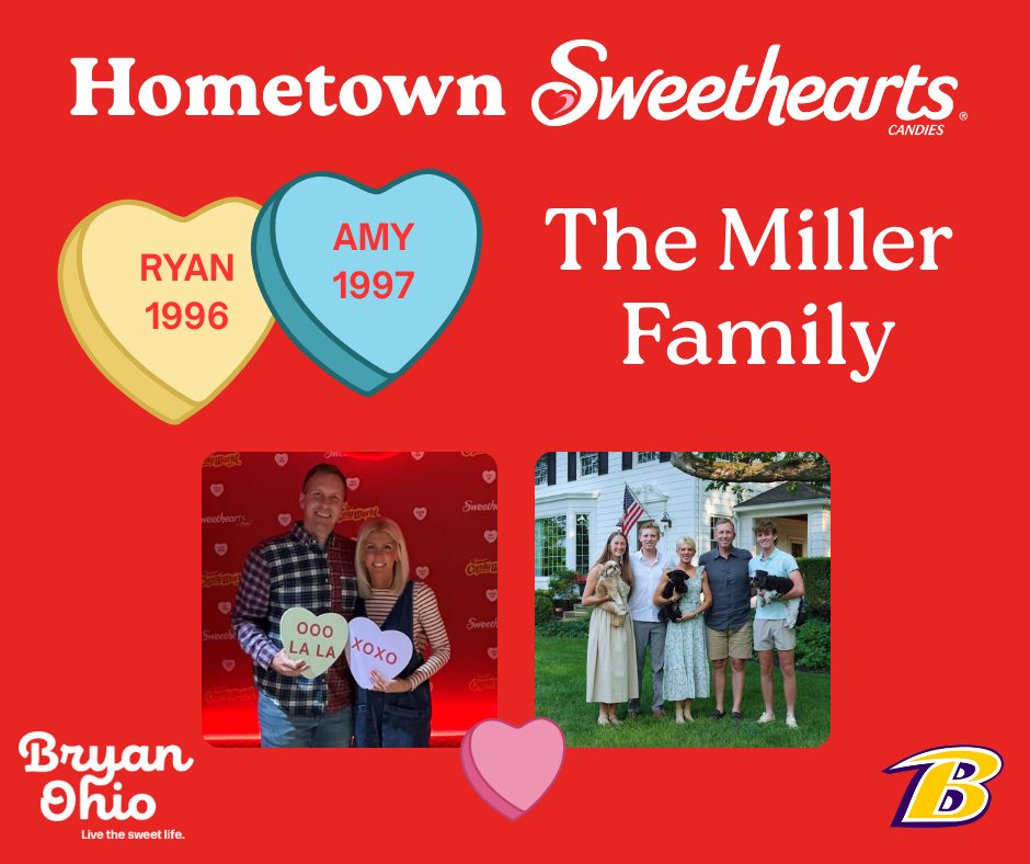 VisitBryanOhio's tweet photo. Ryan &amp; Amy Miller are more than Hometown Sweethearts. They're a couple with big hearts for making Bryan a wonderful place to visit, work and live! We are grateful the Millers chose to return back to Bryan to raise their family and make an impact here. 💕 https://t.co/ap6NtmGvF8