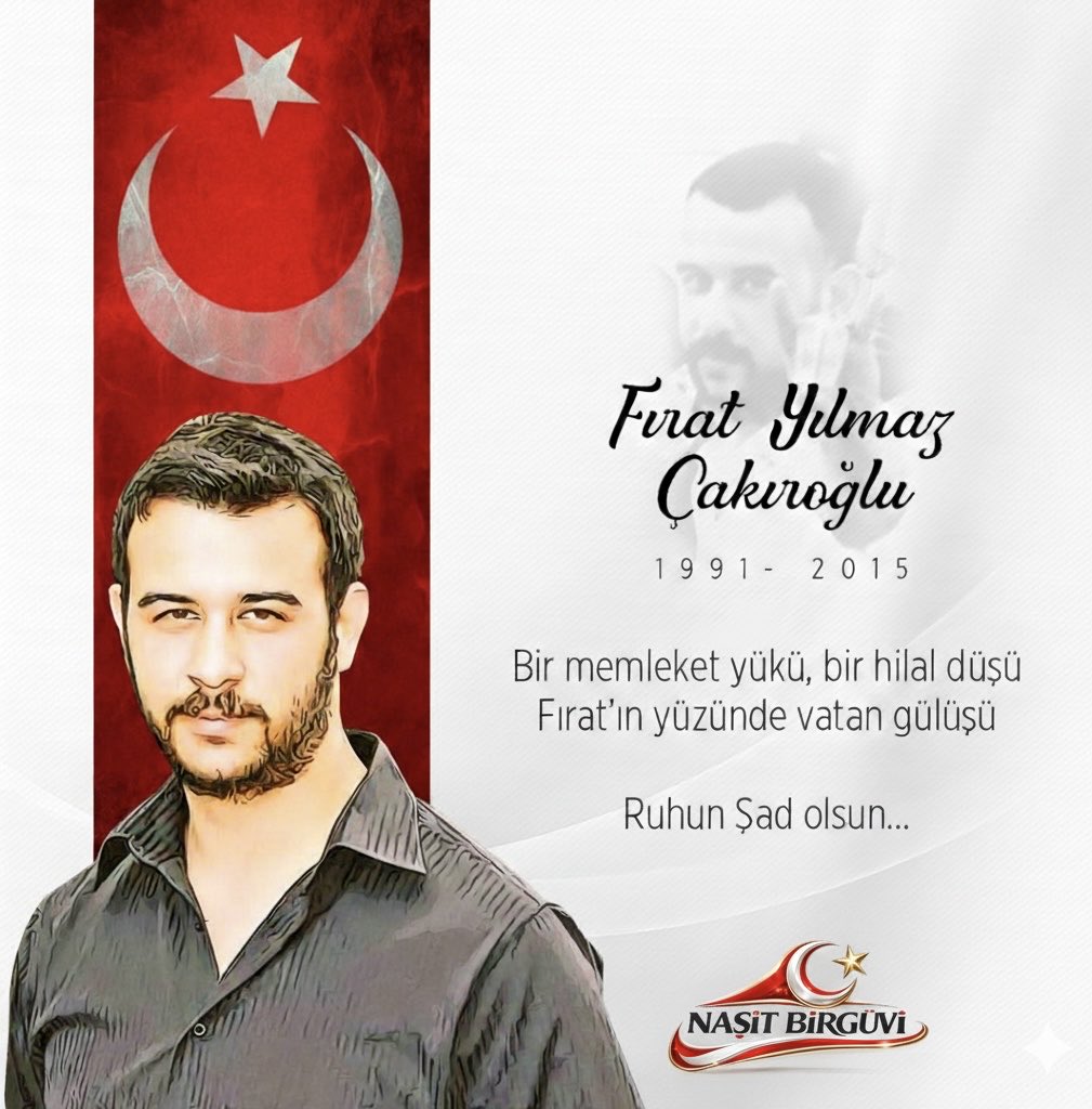 Bebek katili teröristlerin davul zurnayla kucaklandığı birinci açılım ve ihanet sürecinin azdırdığı bölücü terör örgütünün Ege Üniversitesi kampüsünde şehit ettiği Fırat Yılmaz Çakıroğlu kardeşimizi şehadet yıl dönümünde rahmetle anıyorum. Aziz ruhu şad olsun, vaktiyle bir Fırat