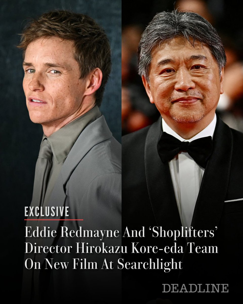 EXCLUSIVE: Searchlight Pictures has come on to acclaimed director Hirokazu Kore-eda next English-language project and set Eddie Redmayne to star and produce.

More details here: deadline.com/2026/02/eddie-…
