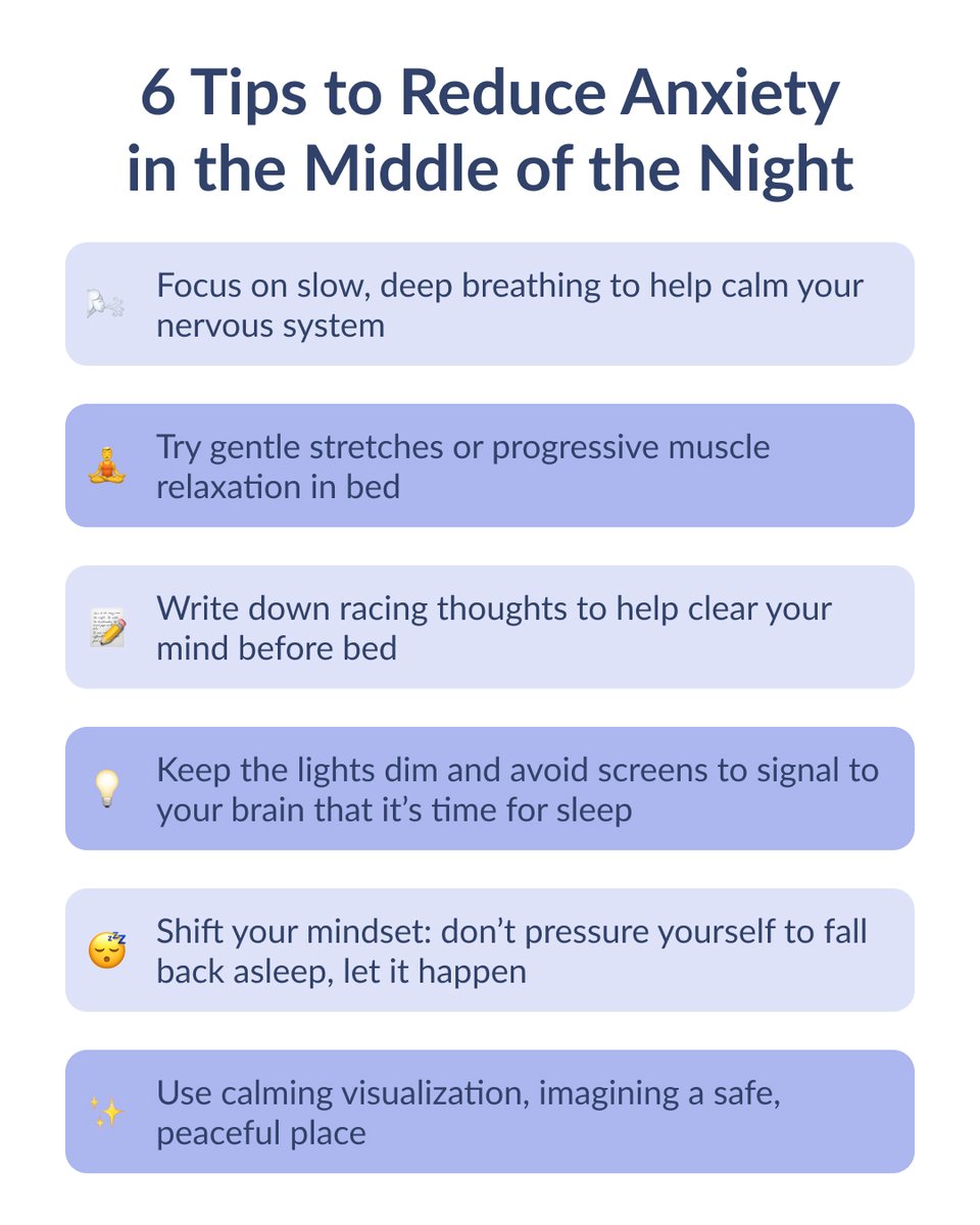Waking up anxious in the middle of the night? You’re not alone—and it doesn’t have to derail your sleep.

Try these simple, doctor-approved tips to calm your mind and ease back to rest. Don’t force sleep—sometimes relaxing is enough. 💙😴

#SleepDoctor #SleepTips