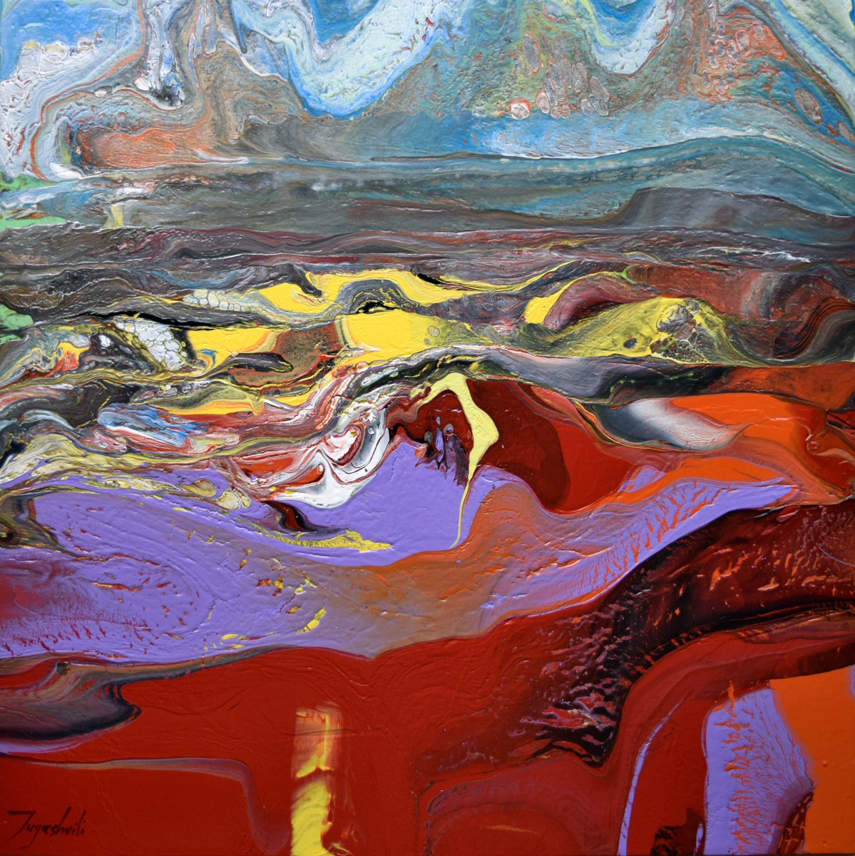 REMNANTS OF FIRE   
Painting 76x76cm      
Original and prints are available on saatchiart.com/jugashvili #art #painting