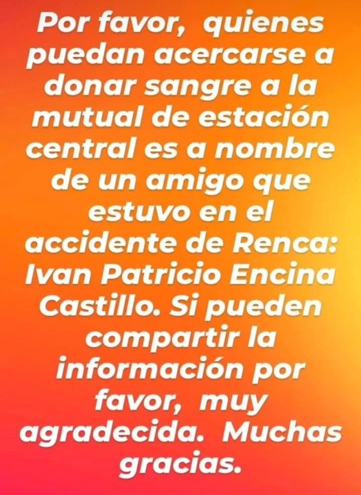 Esta información se está compartiendo en grupos de la comuna de #Quilicura. Se agradece la difusión