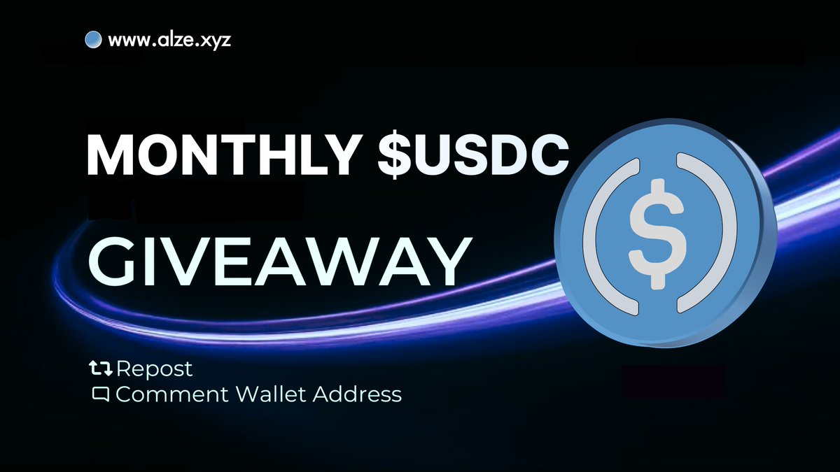 0xAlze's tweet photo. ˗ˋˏ$ˎˊ˗ MONTHLY $USDC GIVEAWAY 🎇

Fill up the form: https://t.co/MxfHCHO0Hd