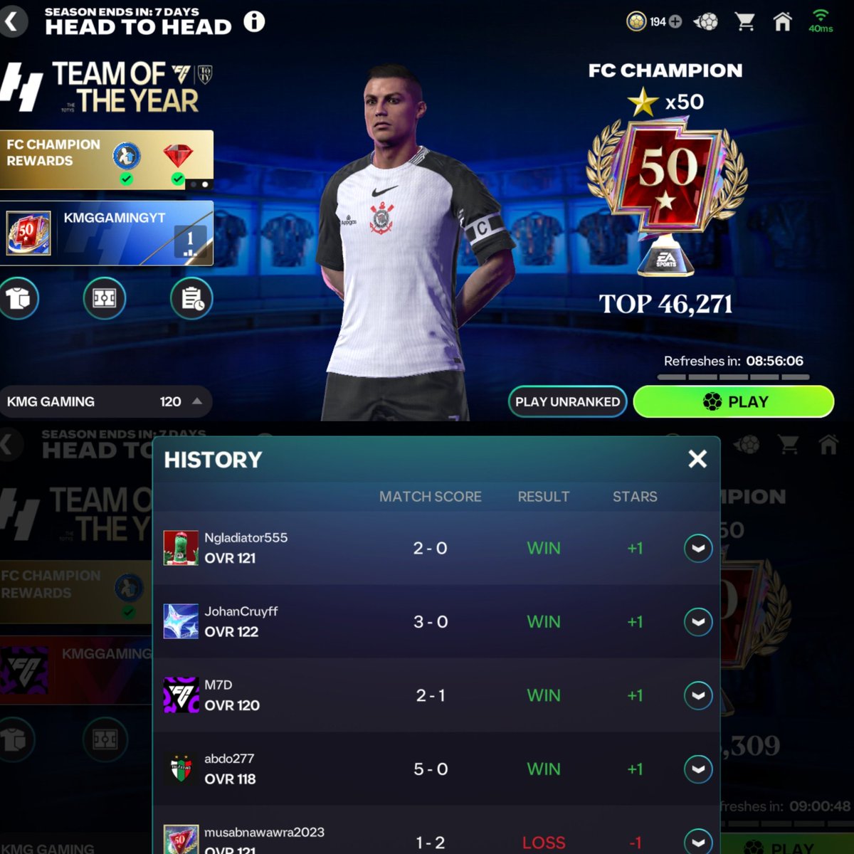 Grinding hard in Head to Head 🔥 FC Champion ×50 achieved with pure skill and consistency. The journey isn’t over yet 💪⚽
#fcmobile
#FCChampion
<a href="/99rkreddy/">Rk Reddy</a> <a href="/Thakor9879/">ThakorPlays FC</a> <a href="/tutiofifa/">Tío Fifah 🇨🇴 🇵🇸 حرة</a> <a href="/EAFCMobileForum/">FC MOBILE FORUM</a> <a href="/FCBROWN34/">FC BROWN</a>