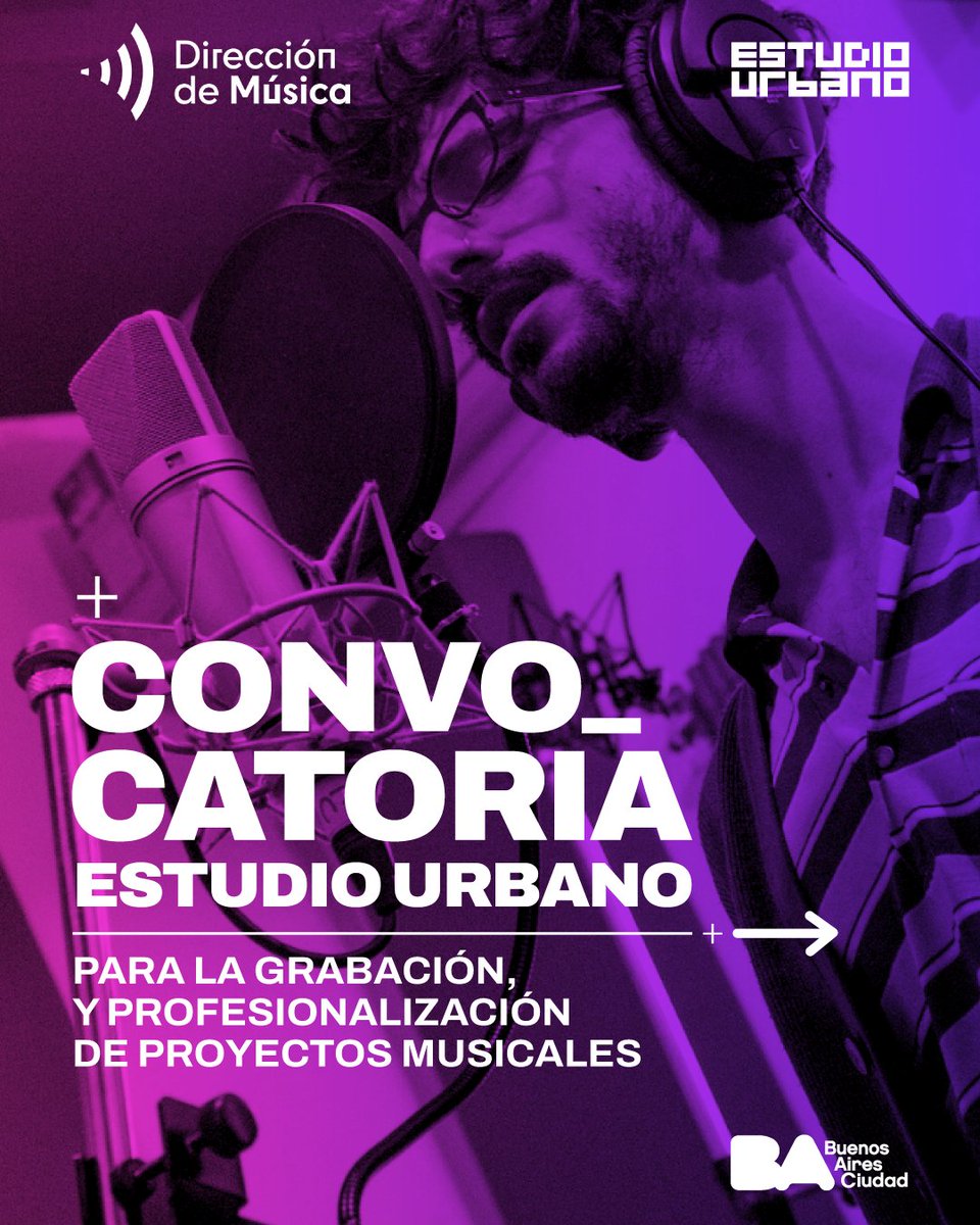 ¡Abrimos la Convocatoria Estudio Urbano para proyectos de música independiente!
Encontrá toda la info y el formulario de inscripción en buenosaires.gob.ar/gcaba_historic…