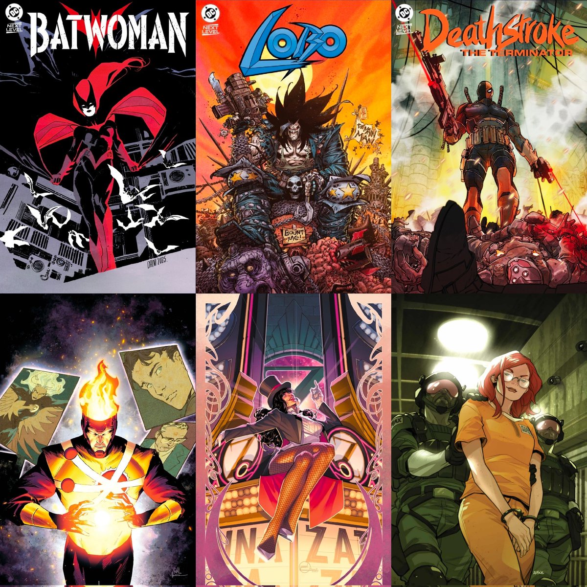 dcuworld's tweet photo. The Entire DC Next Level line for 2026 so far are

•Batwoman #1-March 18
•Lobo #1-March 18
•Deathstroke #1-March 18
•Fury of the Firestorm #1-April 1
•Zatanna #1-April 29
•Barbara Gordon #1-May 13
•The Deadman #1-June 3
•Teen Titans #1-TBD
•LOSH #1-TBD
•Doom Patrol #1-TBD
•Jonah Hex #1-TBD
•The Demon-TBD
•Batman:Shadow of the Bat #1-TBD