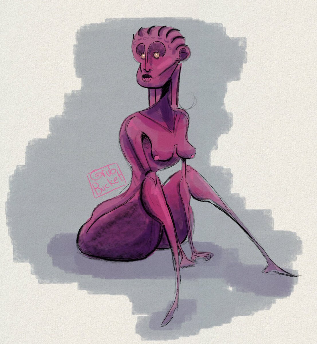 Grub_Bucket's tweet photo. I love drawing pretty ladies 🖤 https://t.co/93pvS1dcuN