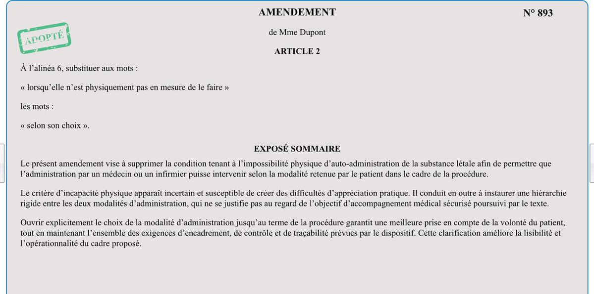 L_Bouffard_off's tweet image. Chaque garde-fou saute l’un après l’autre.

❌ Fin du principe d’auto-administration 
❌ Refus d’exclure les souffrances psychologiques 
❌ Suppression du caractère constant de la souffrance exigée.

On nous promettait un cadre strict.
Nous assistons à un basculement.

#findevie