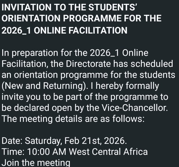 NOUN STUDENT'S UPDATE FORUM (@nounupdate) on Twitter photo 