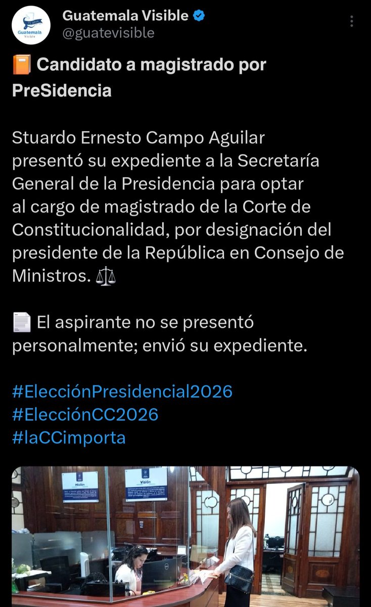 DipParlacenGt's tweet image. Vaya que mi hermano Stuardo Campo no se amilana ante nada y ante nadie y sus capacidades lo avalan. 
Stuardo Campo es oficialmente postulante a Magistrado de la Corte de Constitucionalidad por el Presidente de la República de Guatemala Bernardo Arévalo. 
Este actuar de Stuardo