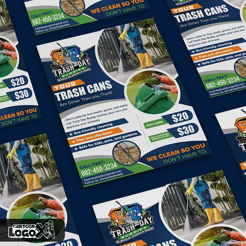 SerinaFrom98771's tweet photo. Mascot Logo & Branding for Trash-Day Buddies by CartoonLogoX
We designed a bold mascot + business card, door hanger & flyer that make your brand unforgettable
View More: https://t.co/riImG5QdOE
#CartoonLogoX #MascotLogo #BusinessCardDesign #DoorHangerDesign #BrandingDesign #art https://t.co/luTF5YJgFz