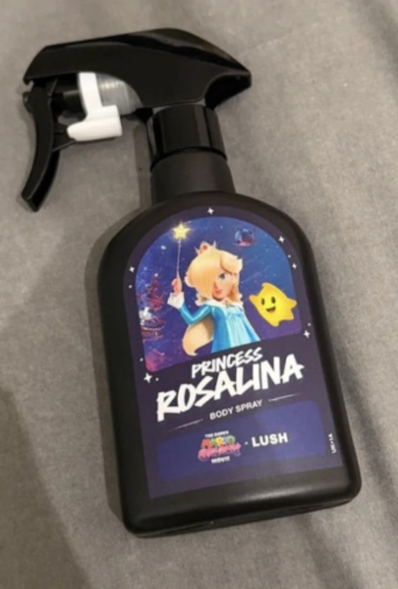 The Super Mario Galaxy Movie is getting a Lush collection! Here’s a pic of the “Princess Rosalina” body spray