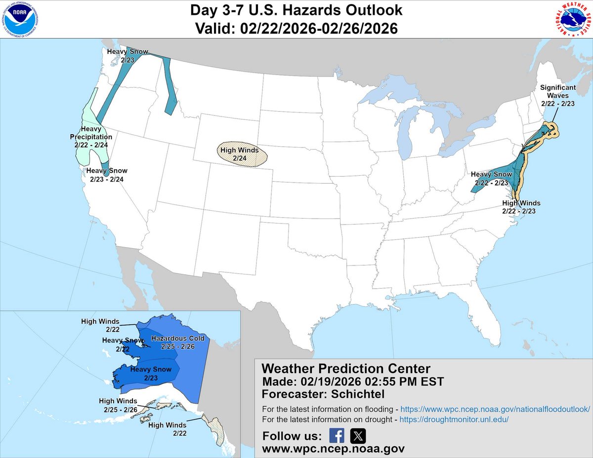 capitalweather's tweet photo. National Weather Service highlighting "potential" for heavy snow Sunday-Monday (Sunday night main period of interest). Afternoon models did gently go in a snowier direction. We need to see if it was a blip or a trend. We'll post an update on tonight's (Thursday) models around 1130-11:45p.