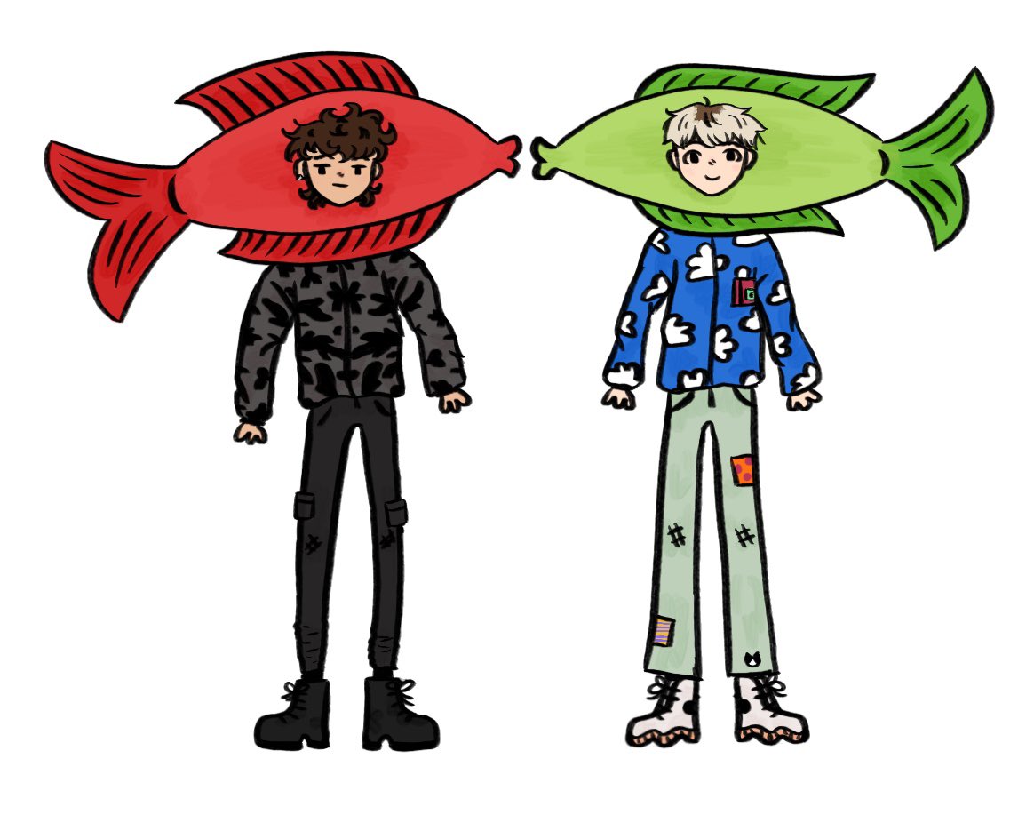 shrimpisonfire's tweet photo. dan and phil dress us as silly fish 

#phanart #doodle #danandphil 
#manchester #york #doyougetit https://t.co/WvbPx7qcB9