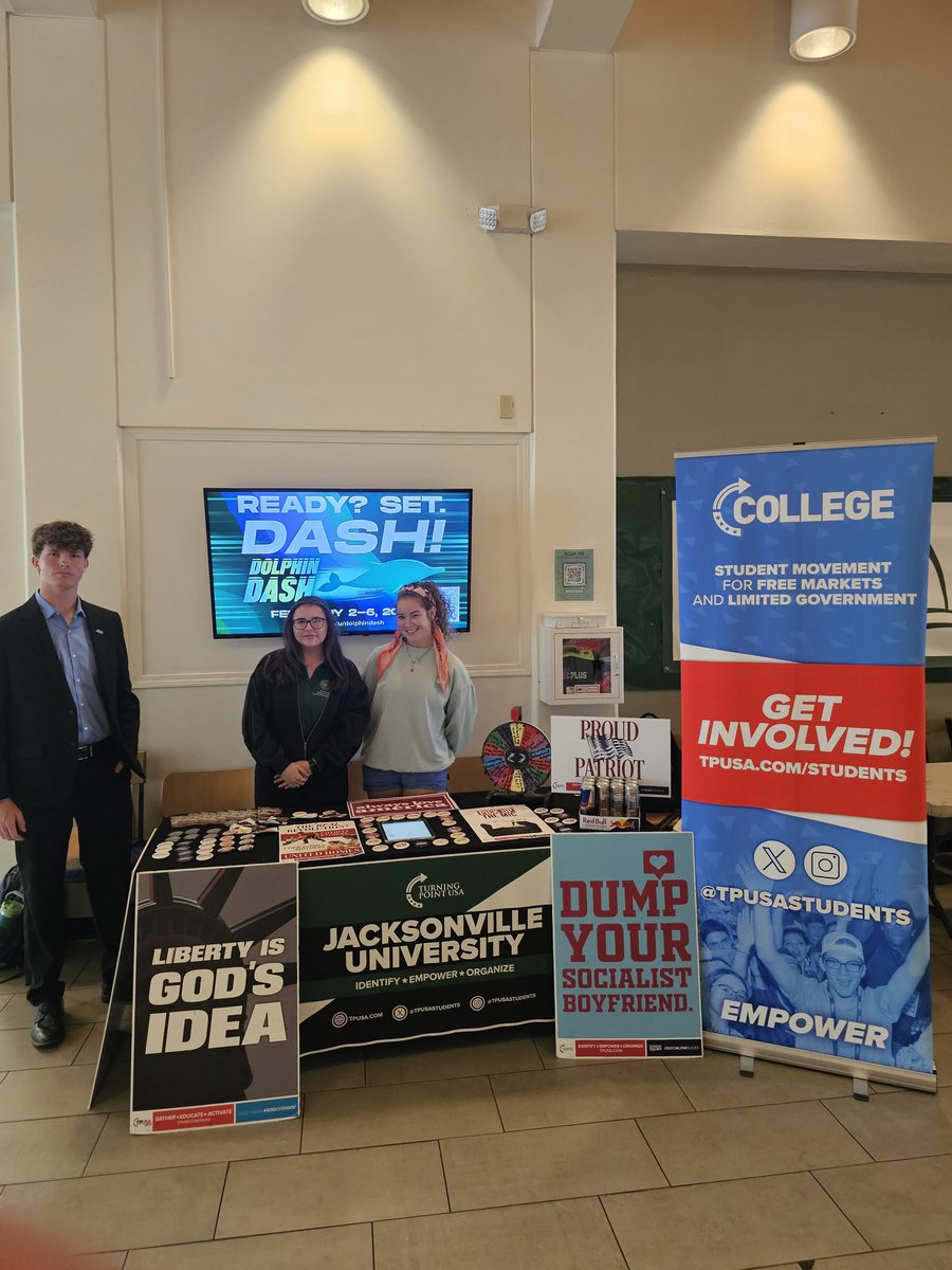 Jacksonville University <a href="/tpusastudents/">TPUSA Students</a> are persistent and ready to empower students this semester 🐬🇺🇲 BIG things to come!!