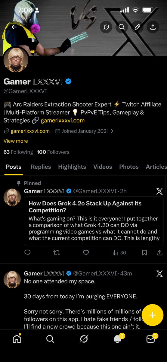 Shaved off some dead weight off the account. Next month will be half. Don’t care.
Dead weight does me no good. It isn’t about today, it’s about the past 30 days and your engagement. Don’t follow me if you’re not going to engage with my page. Go follow
Someone else.