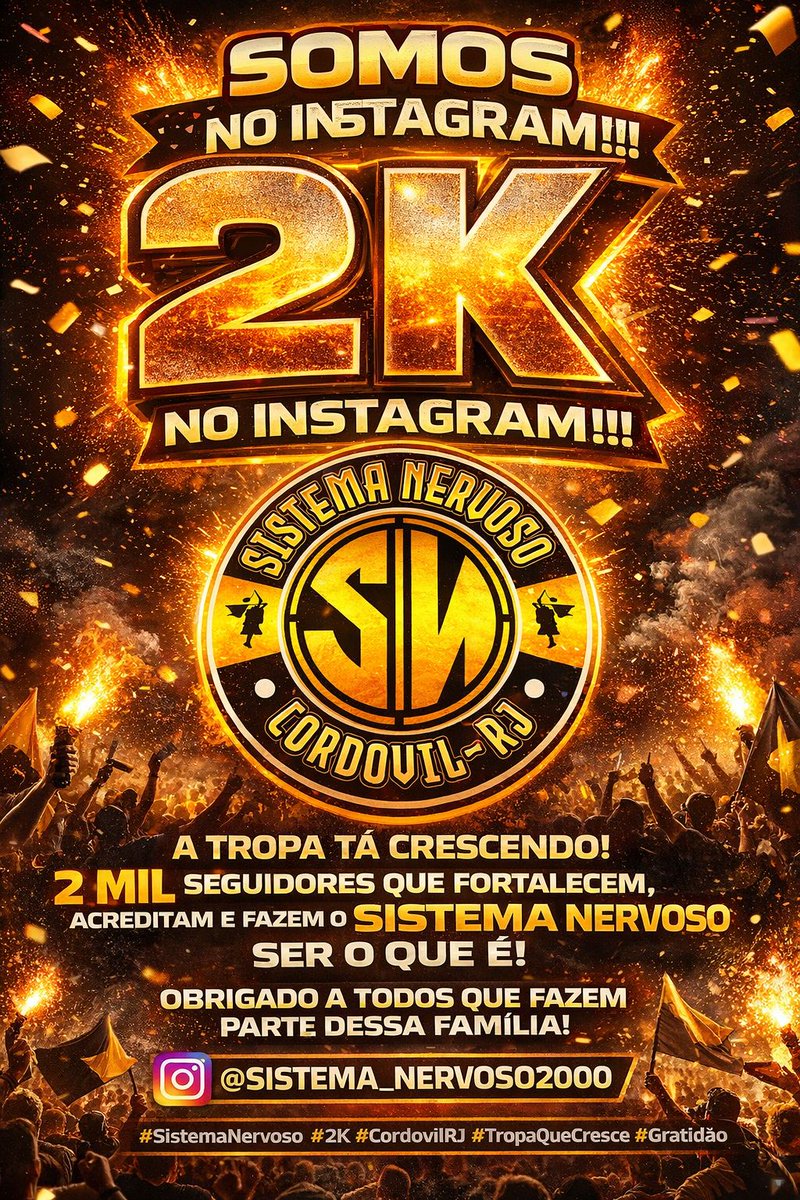 🎉 Somos 2K! 🎉

Só temos a agradecer a cada um de vocês que faz parte dessa caminhada. Cada seguidor é parte da nossa história, da nossa energia e da nossa família! 💙

Que venham mais conquistas, mais momentos e muito mais juntos. Obrigado por todo apoio! 🙌🔥
