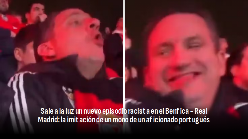 diarioas's tweet photo. Este aficionado portugués fue grabado imitando los sonidos de un mono durante el transcurso del Benfica - Real Madrid

✍️ AStv

👉 https://t.co/gmLGSyUyW6 https://t.co/8B2ivcvFJ6