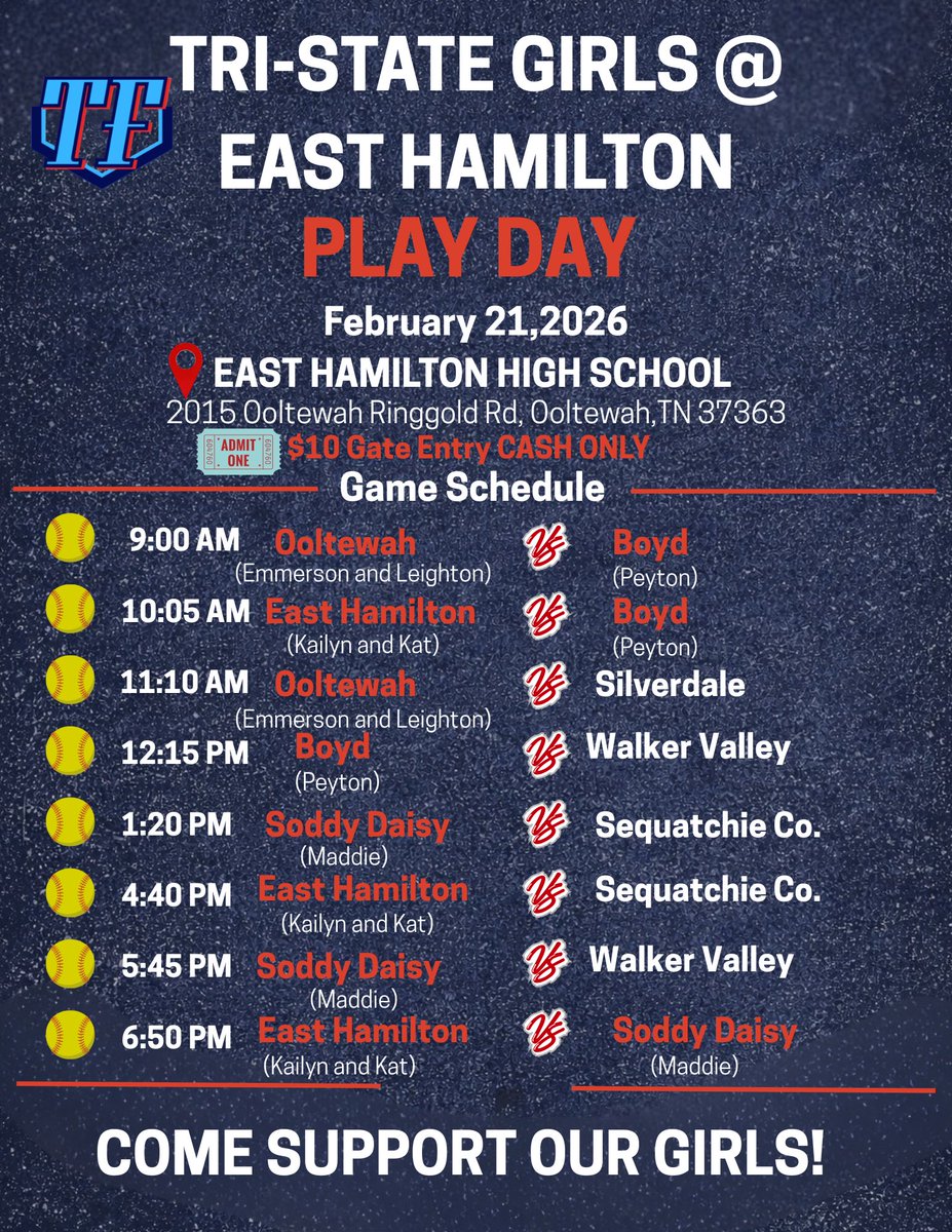 EReed2028's tweet photo. Ready to compete this Saturday at the East Hamilton Play Day.

Grateful for the opportunity to represent Ooltewah and continue putting in the work.

P/OF | 2028
#TriStateFastpitch https://t.co/9DSD0NULu9