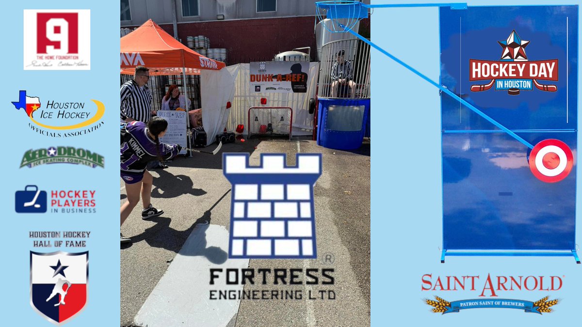 A true playmaker in the hockey community!  Fortress Engineering Ltd. returns as a sponsor for this year's "Splash A Ref" at Hockey Day In Houston 2026 

Last year's referee dunk raised over $500 that went towards the Houston Ice Hockey Officials Association, while youth and