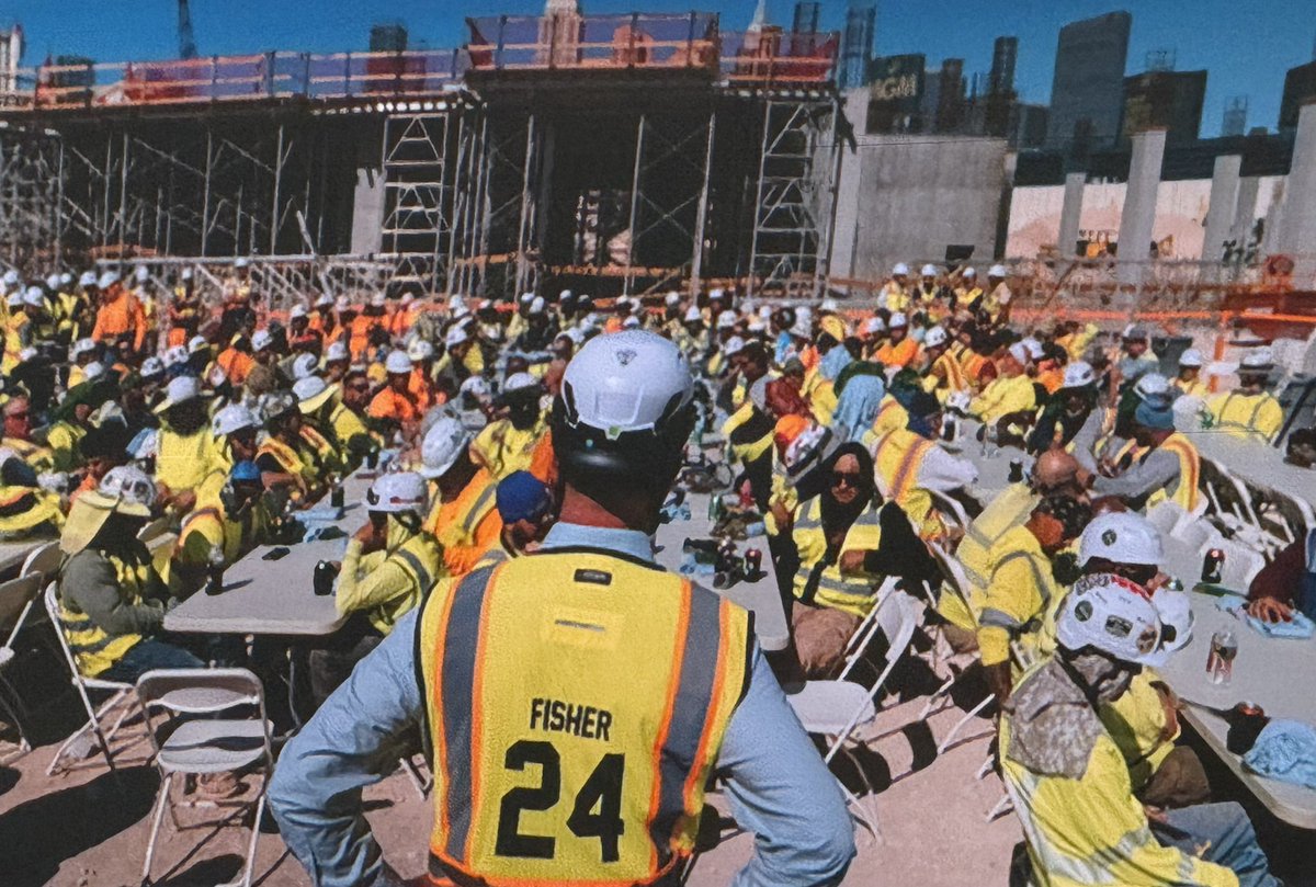 A’s owner John Fisher on site at the ballpark site having lunch with the crew building the stadium. #vegas #athletics #mlb