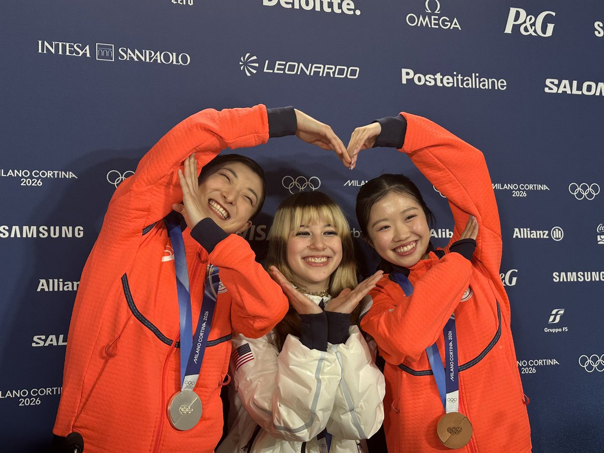goldenskate's tweet image. Your Olympic women’s medalists
🥇 Alysa Liu 🇺🇸 150.20 / 226.79
🥈Kaori Sakamoto 🇯🇵 147.67 / 224.90
🥉Ami Nakai 🇯🇵 140.45 / 219.16

#FigureSkating #WinterOlympics #Olympics #MilanoCortina2026