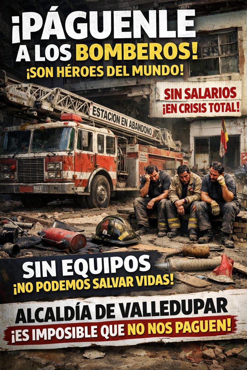 Años tras año el suplicio de nuestros #Bomberos por falta de compromiso de administraciones en Valledupar Cesar , con hambre quien apaga fuegos <a href="/AlcaldiaVpar/">Alcaldía de Valledupar</a> <a href="/ErnestoOrozcoD/">Ernesto Orozco Durán</a> <a href="/MintrabajoCol/">MinTrabajo</a> <a href="/AntonioSanguino/">Antonio Sanguino</a>