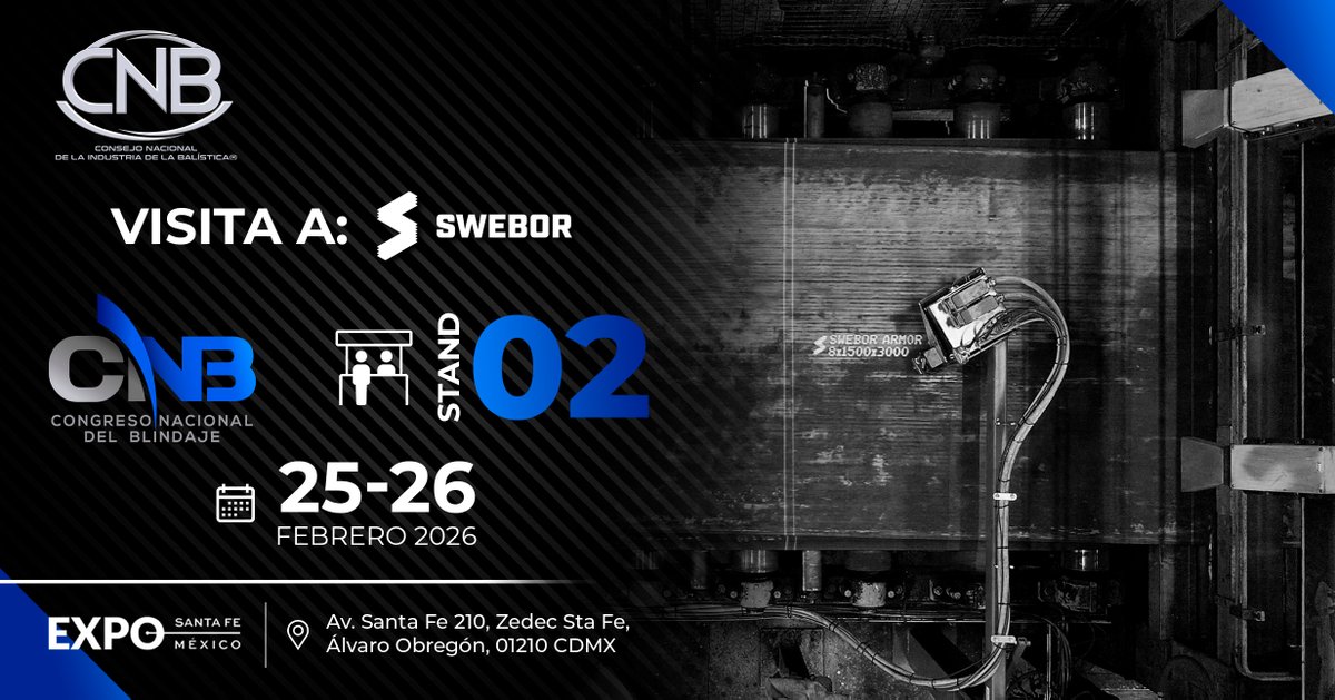 Nuestra empresa asociada <a href="/Swebor_lat/">SWEBOR LAT</a>  te invita a conocer sus soluciones en la producción y venta de acero de alta calidad, con los más altos estándares de calidad, innovación y certificación.

🛡️ Visítalos en el Congreso Nacional del Blindaje
25 y 26 de febrero en Expo Santa Fé