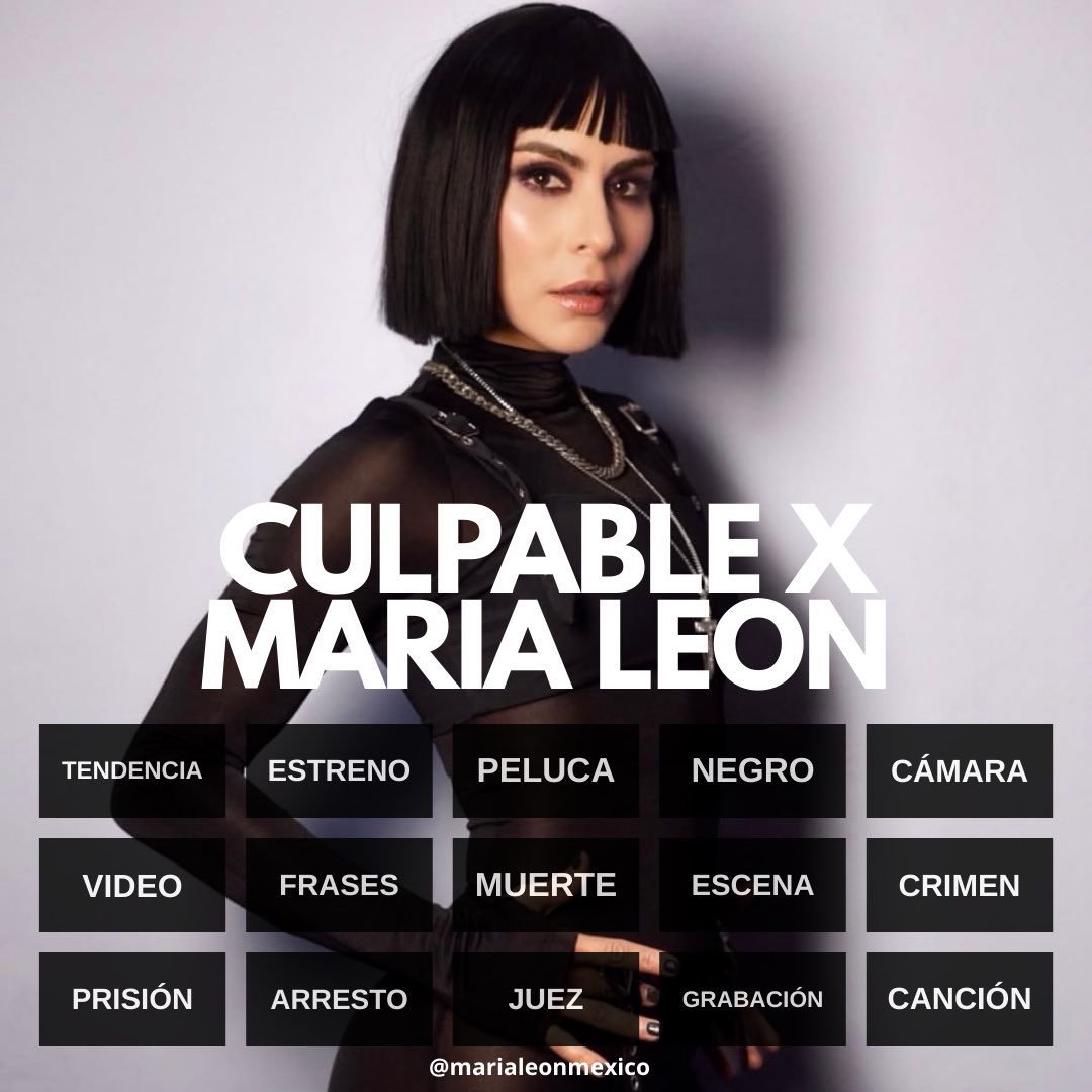 MariaLeonMexico's tweet photo. Cometen la palabra + la frase 

CULPABLE X MARIA LEON https://t.co/sW7bHexPUi