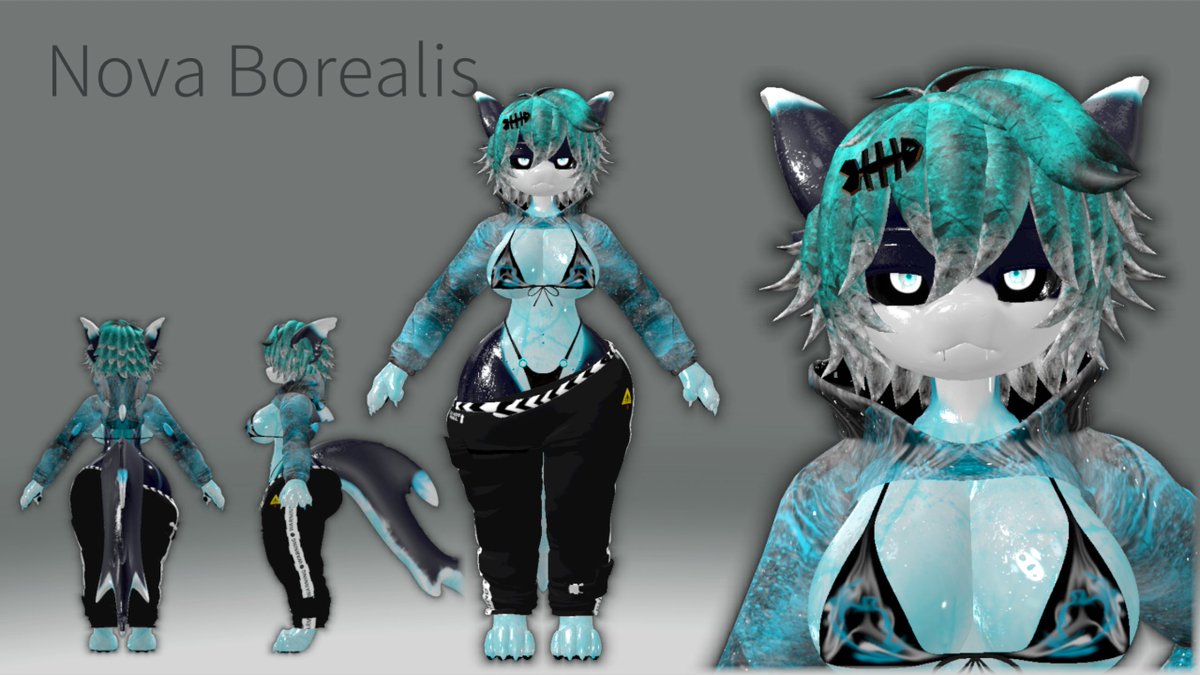 borealis_nova's tweet photo. So here are My Shark Textures (one seen before) but the other is one that i just had the texture finished on [ #Sabrean - #SFW - #VRChat ] https://t.co/GvKgRbOi4N